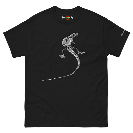 100% cotton nature-inspired black t-shirt featuring a Komodo dragon