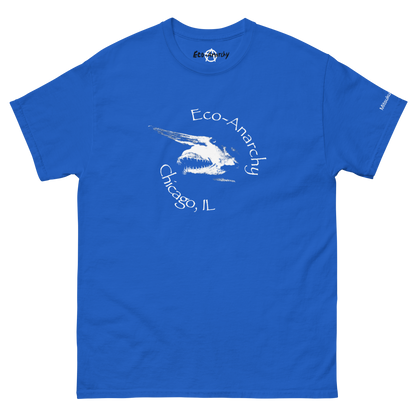 100% cotton nature-inspired blue t-shirt featuring a goblin shark