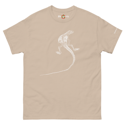 100% cotton nature-inspired sand t-shirt featuring a Komodo dragon