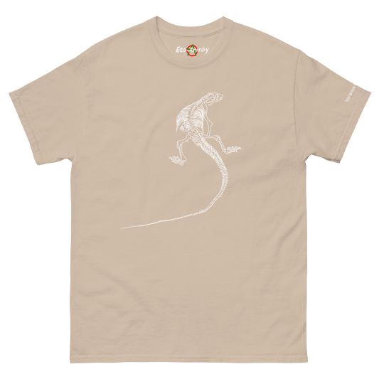 100% cotton nature-inspired sand t-shirt featuring a Komodo dragon