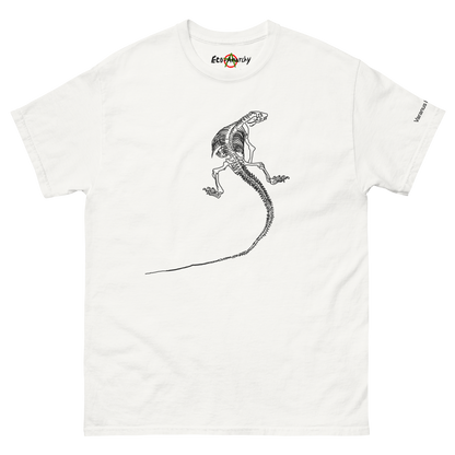 100% cotton nature-inspired white t-shirt featuring a Komodo dragon