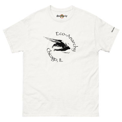 100% cotton nature-inspired white t-shirt featuring a goblin shark